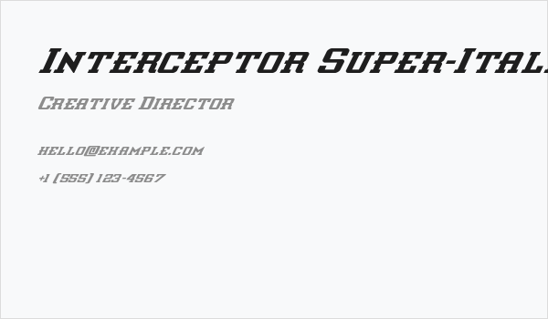 Interceptor Super-Italic Business Card