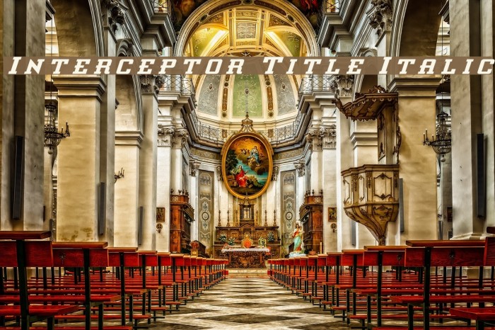 Interceptor Title Italic Font examples