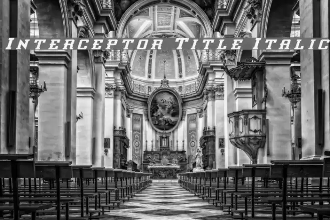 Interceptor Title Italic Font examples