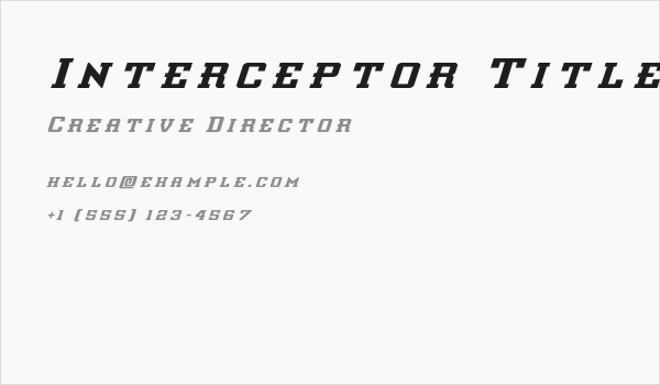 Interceptor Title Italic Business Card