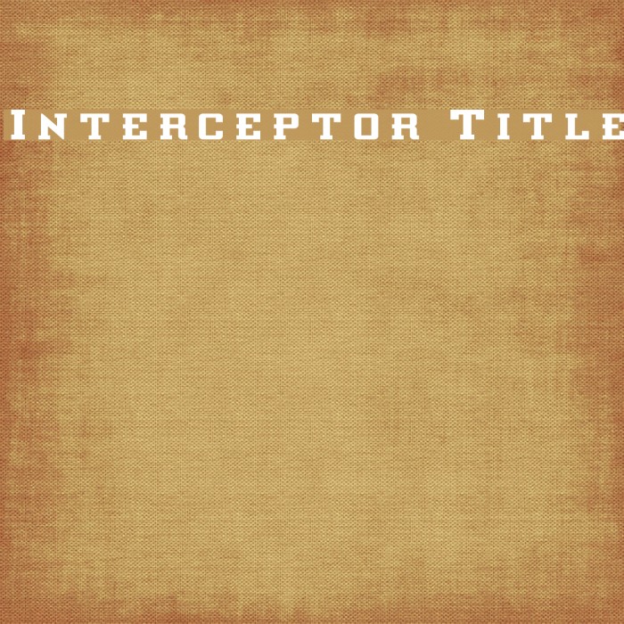 Interceptor Title Font examples