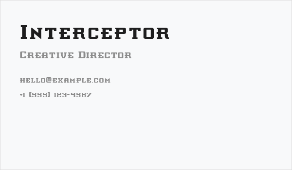 Interceptor Business Card