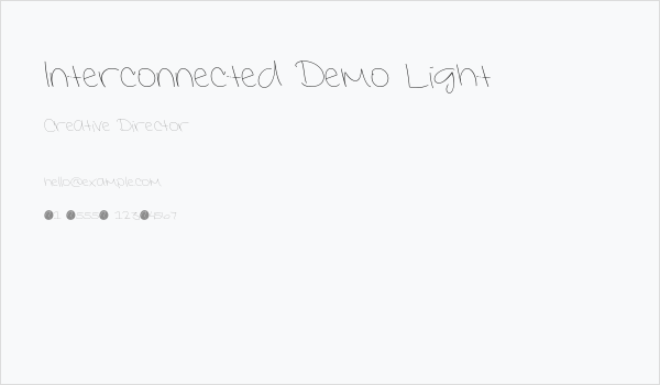Interconnected Demo Light Business Card