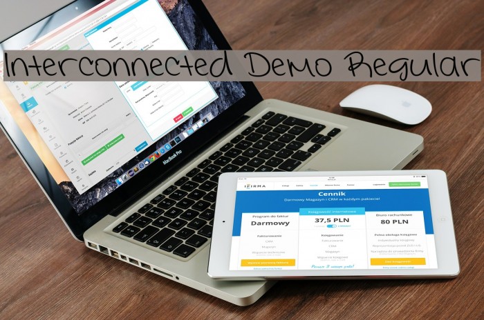Interconnected Demo Regular Шрифта examples