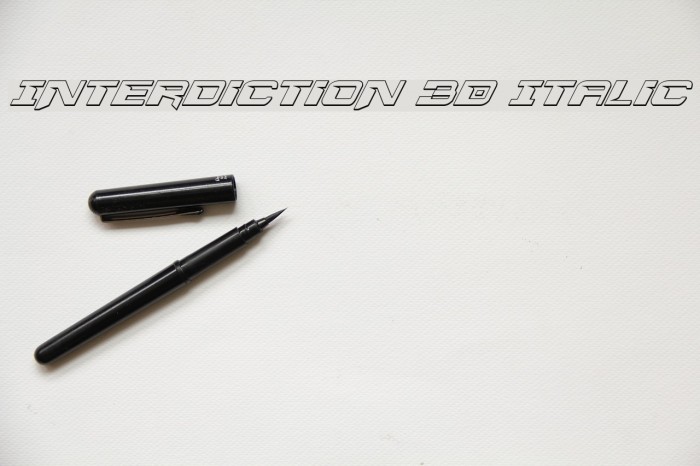Interdiction 3D Italic Font examples