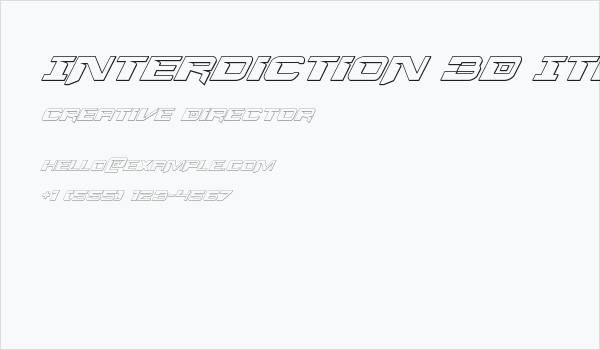 Interdiction 3D Italic Business Card