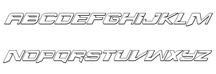 Interdiction 3D Italic Font LOWERCASE