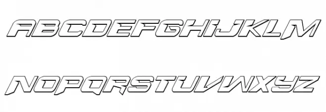 Interdiction 3D Italic Schriftart Kleinbuchstaben