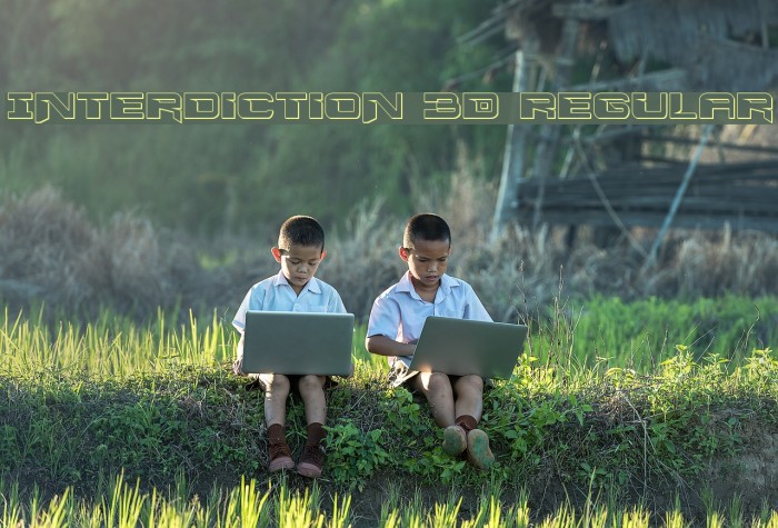 Interdiction 3D Regular Font examples