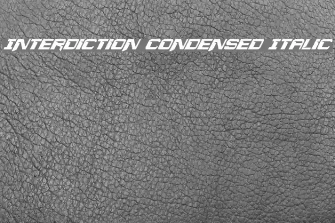 Interdiction Condensed Italic Font examples