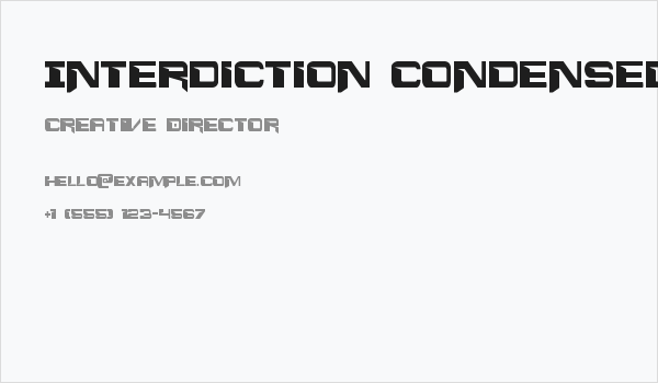 Interdiction Condensed Business Card