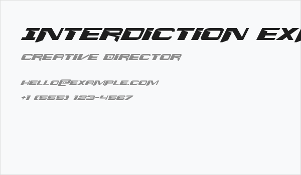 Interdiction Expanded Italic Business Card