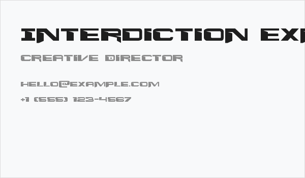 Interdiction Expanded Business Card