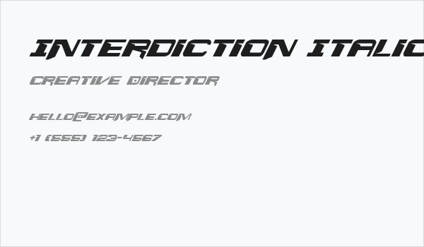 Interdiction Italic Business Card