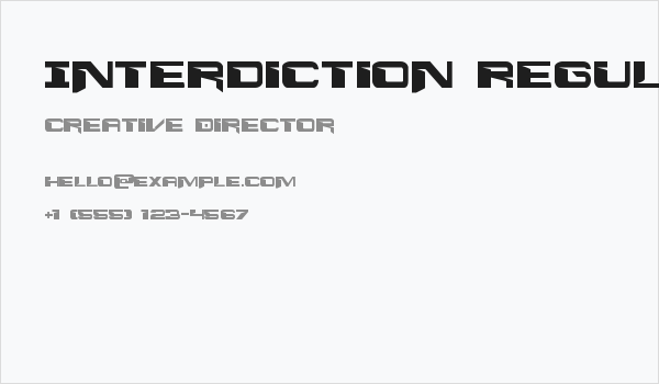 Interdiction Regular Business Card