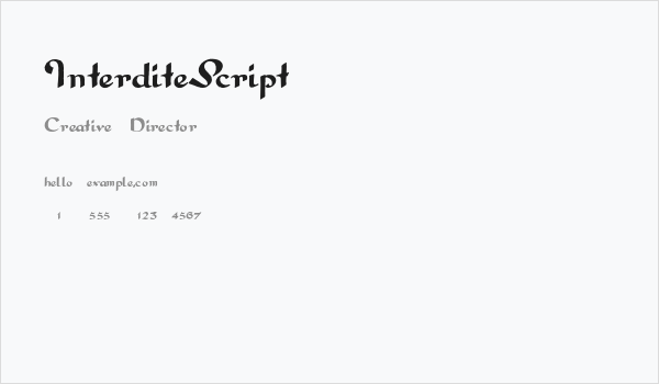 InterditeScript Business Card