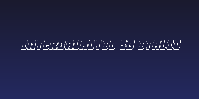 Intergalactic 3D Italic Social Header