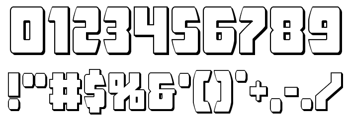 Intergalactic 3D Font OTHER CHARS
