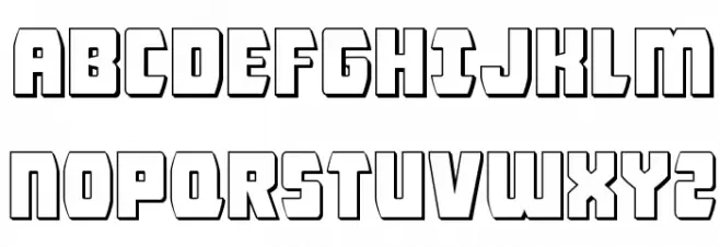 Intergalactic 3D Schriftart Groß
