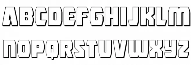 Intergalactic 3D Schriftart Kleinbuchstaben