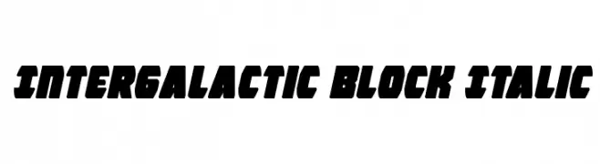 Intergalactic Block Italic  नि: शुल्क फ़ॉन्ट्स डाउनलोड