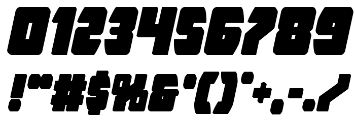 Intergalactic Block Italic Font OTHER CHARS