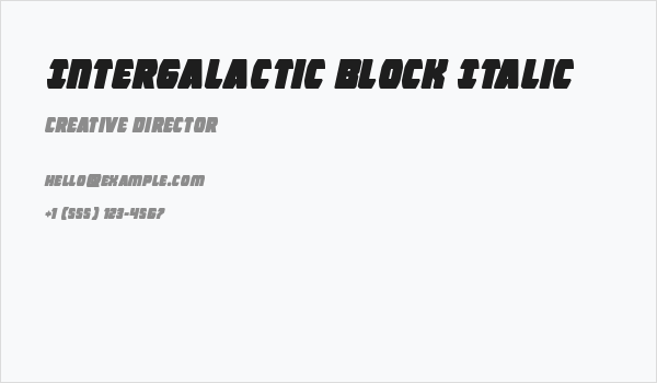 Intergalactic Block Italic Business Card