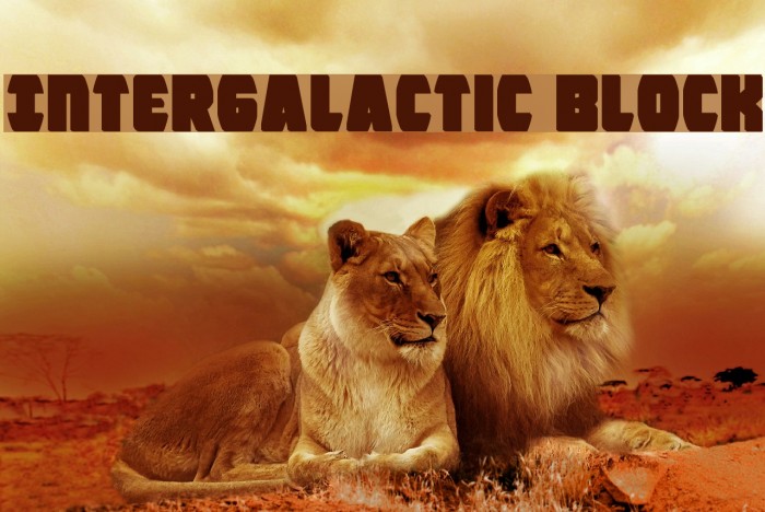 Intergalactic Block Font examples