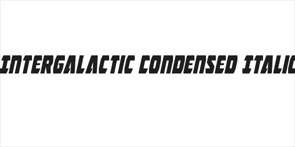 Intergalactic Condensed Italic Logo