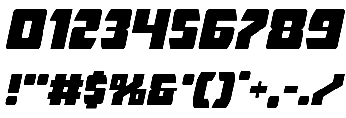 Intergalactic Expanded Italic Font OTHER CHARS