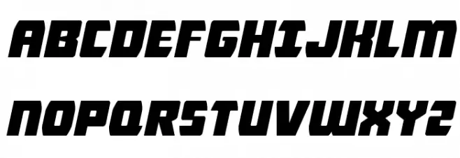 Intergalactic Expanded Italic फ़ॉन्ट अपरकेस