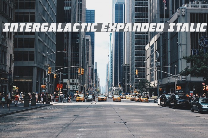 Intergalactic Expanded Italic Font examples