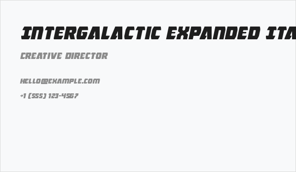 Intergalactic Expanded Italic Business Card