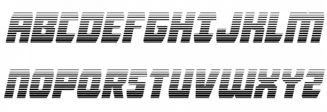 Intergalactic Gradient Italic Caratteri MAIUSCOLE