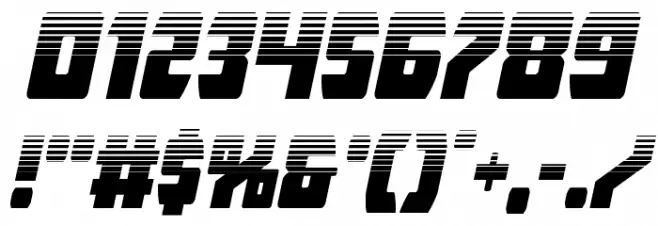 Intergalactic Halftone Italic Font OTHER CHARS
