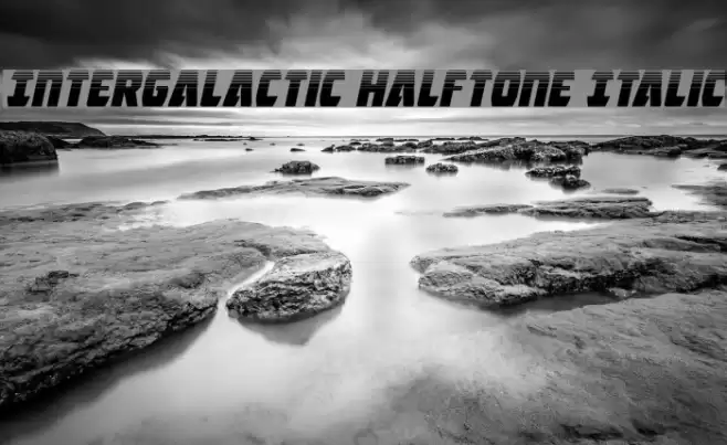 Intergalactic Halftone Italic Font examples
