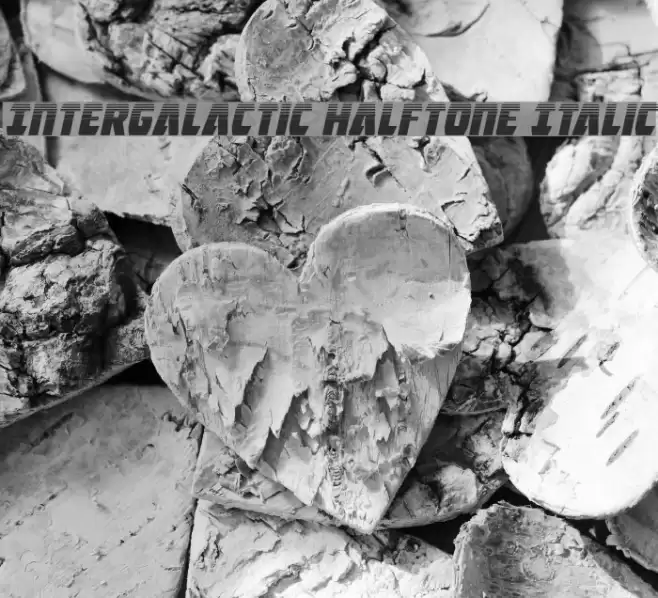 Intergalactic Halftone Italic Font examples