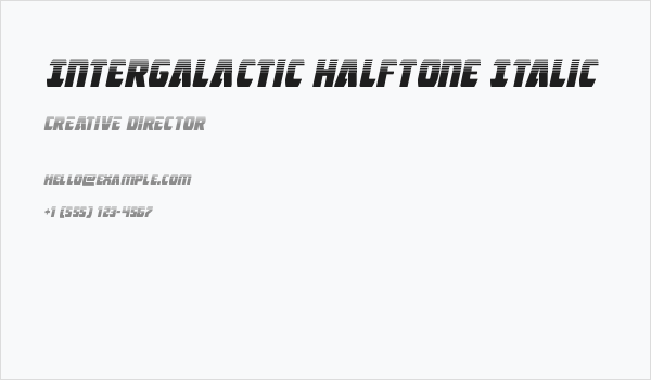 Intergalactic Halftone Italic Business Card