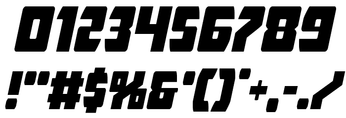 Intergalactic Italic Font OTHER CHARS