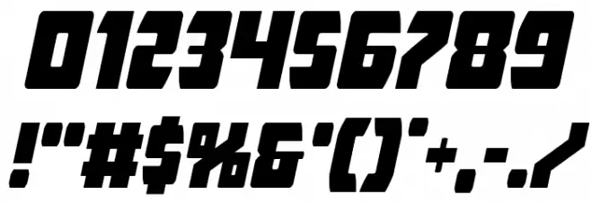 Intergalactic Italic Font OTHER CHARS