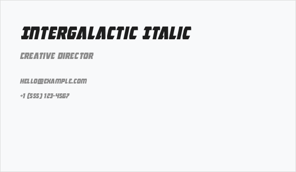 Intergalactic Italic Business Card