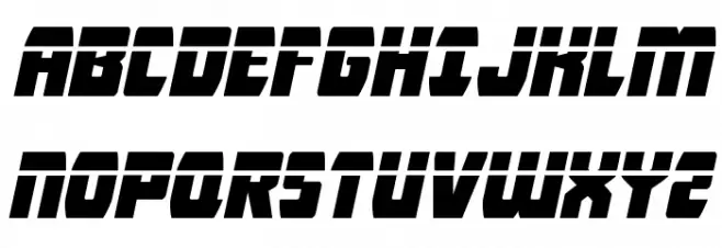 Intergalactic Laser Italic Schriftart Groß