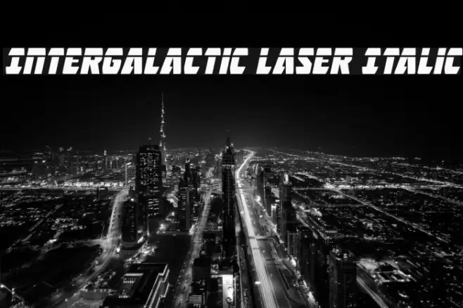 Intergalactic Laser Italic Font examples