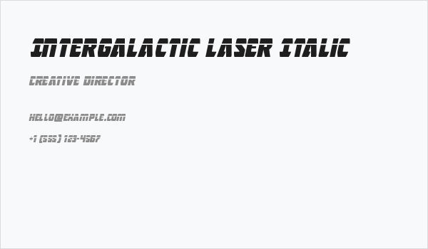 Intergalactic Laser Italic Business Card