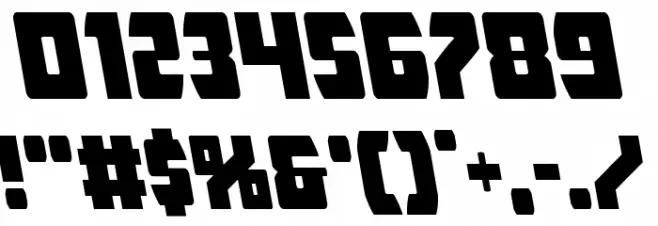 Intergalactic Leftalic Font OTHER CHARS