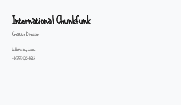 International Chunkfunk Business Card