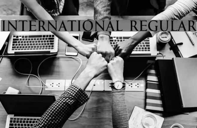 International Regular Font examples