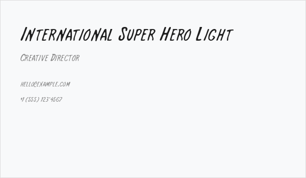 International Super Hero Light Business Card
