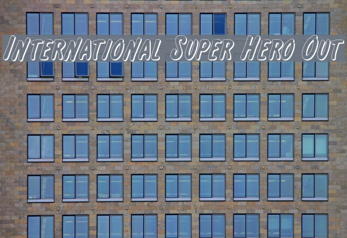 International Super Hero Out Font examples