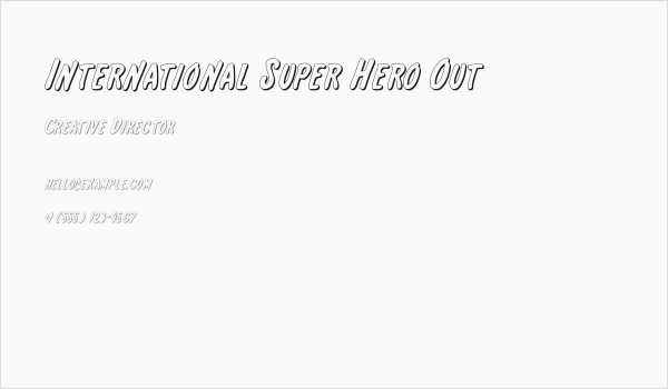 International Super Hero Out Business Card